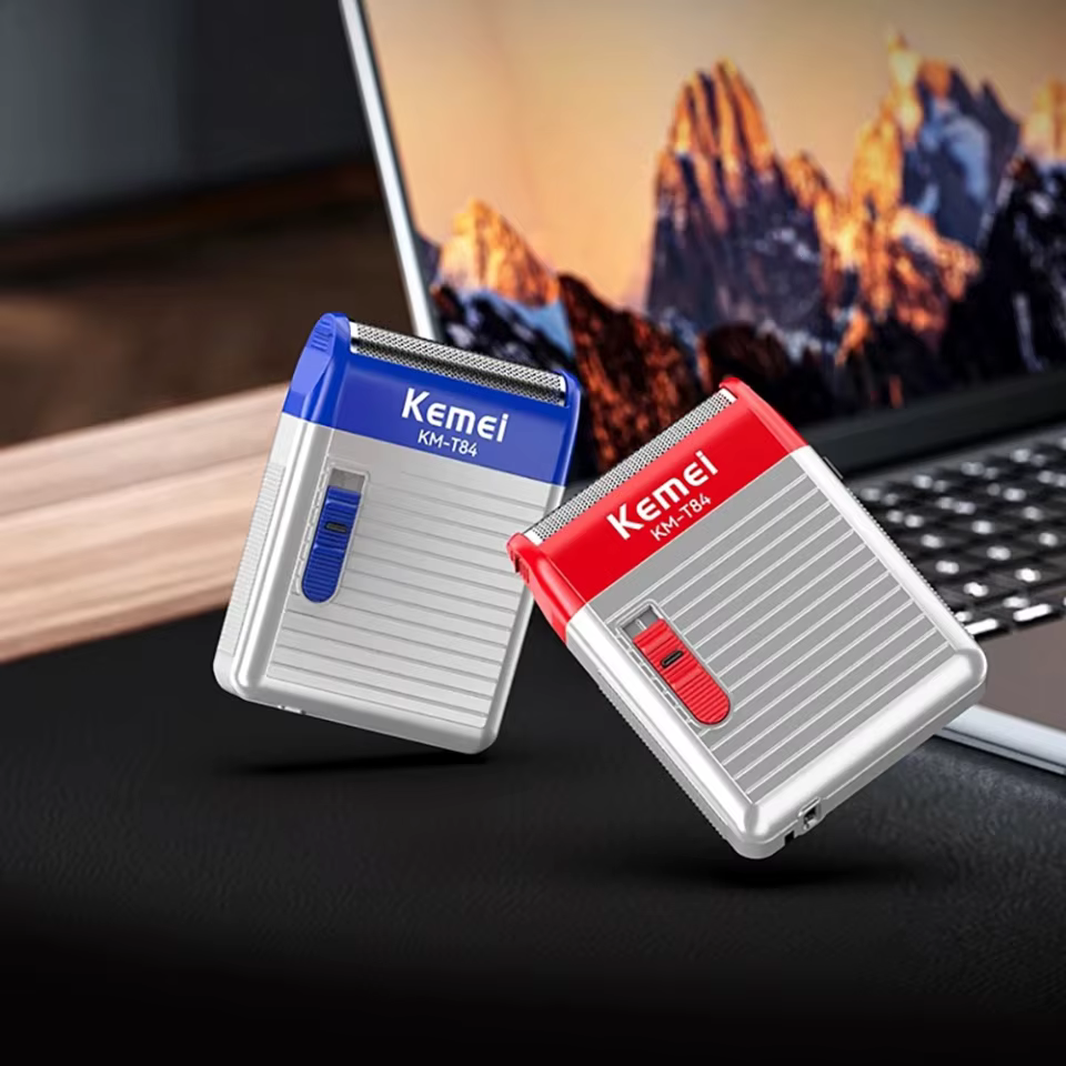 Kemei Mini Barbeador Elétrico Recarregável