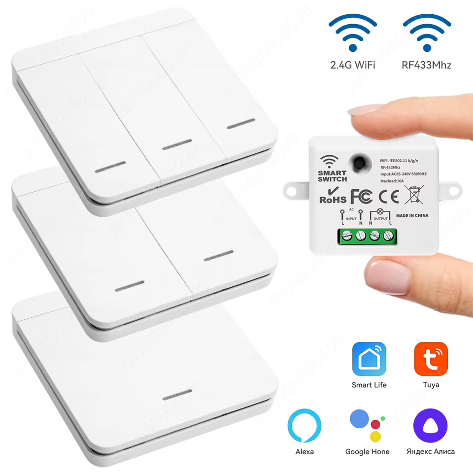 Interruptor Inteligente Tuya WiFi RF Alexa Google