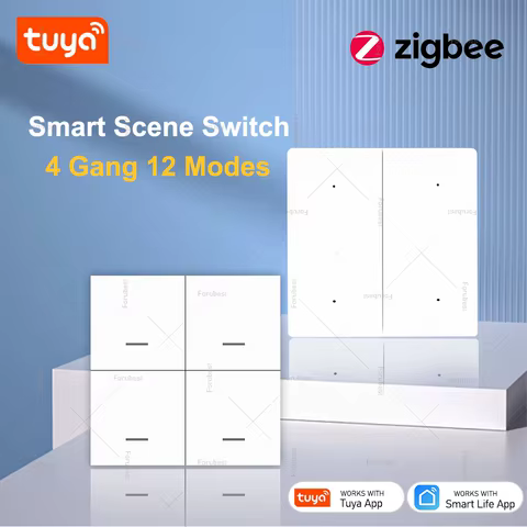 Interruptor Tuya Zigbee 4 Gangs