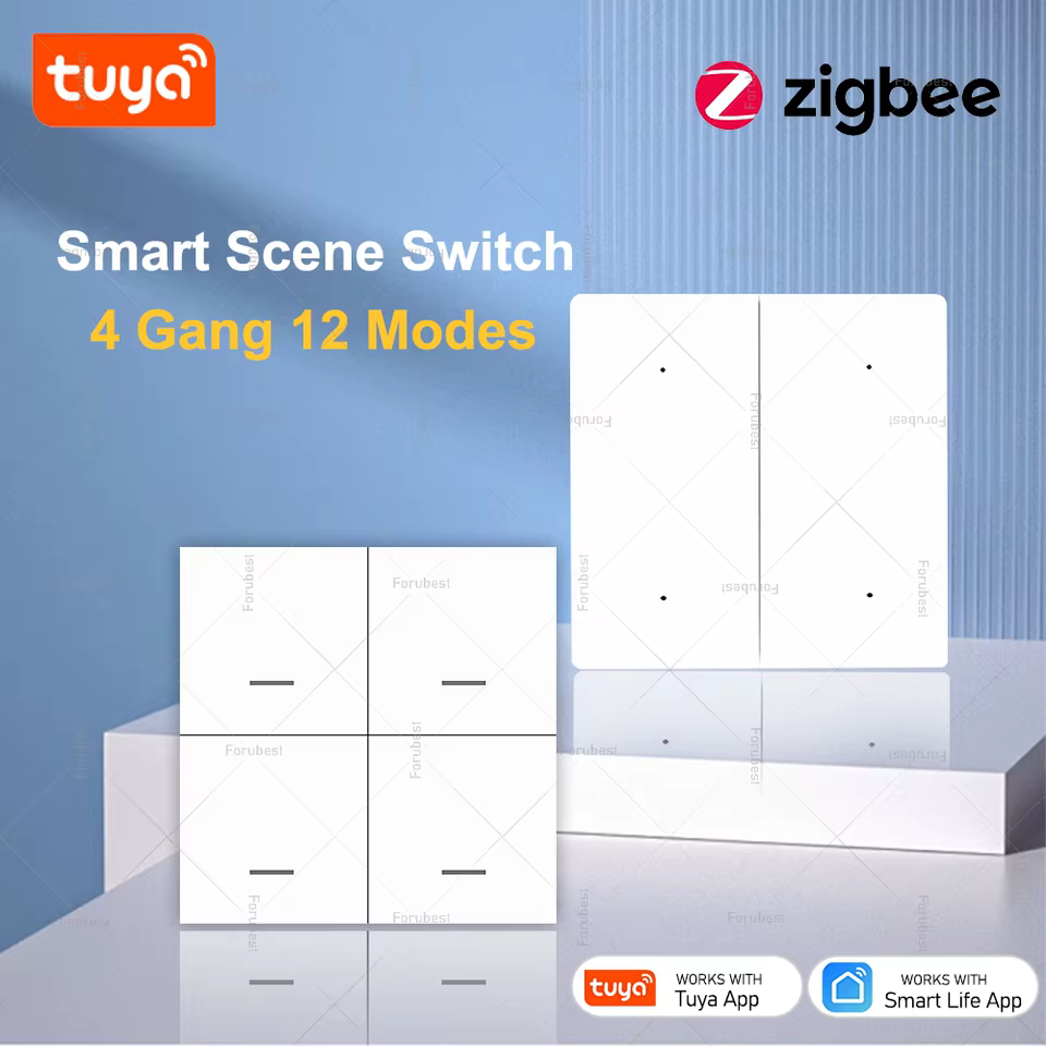 Interruptor Tuya Zigbee 4 Gangs