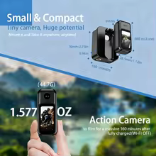 Mini Câmera Ação 4K 1080P Thumbnail 4