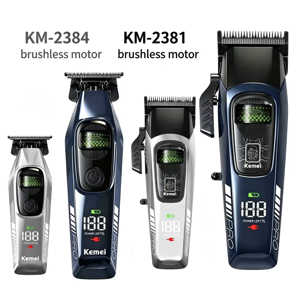 Kit Máquina de Cortar Cabelo Kemei Sem Fio