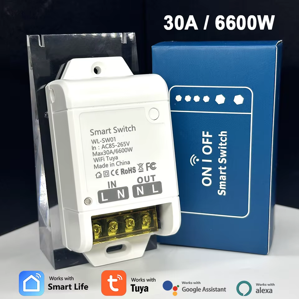 Interruptor Inteligente Wi-Fi Tuya 30A