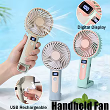 Ventilador Portátil Mini 2 em 1 com Display Thumbnail 1