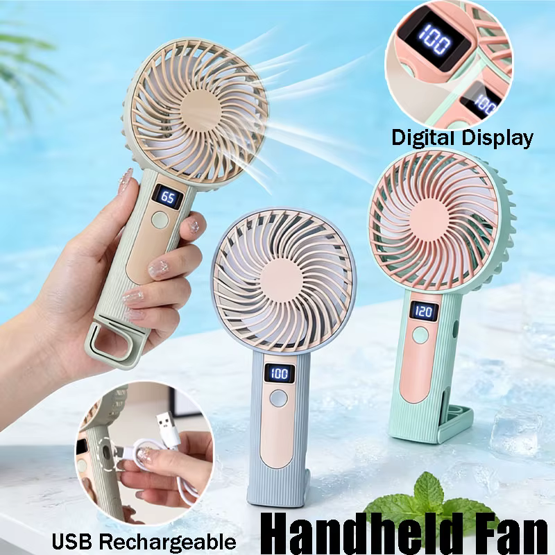 Ventilador Portátil Mini 2 em 1 com Display