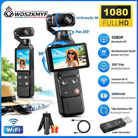 Mini Câmera Gimbal 1080P com WiFi