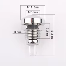Interruptor Botão 8mm Metal Thumbnail 6