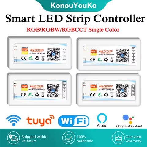Controlador LED Inteligente Tuya WiFi RGB CCT