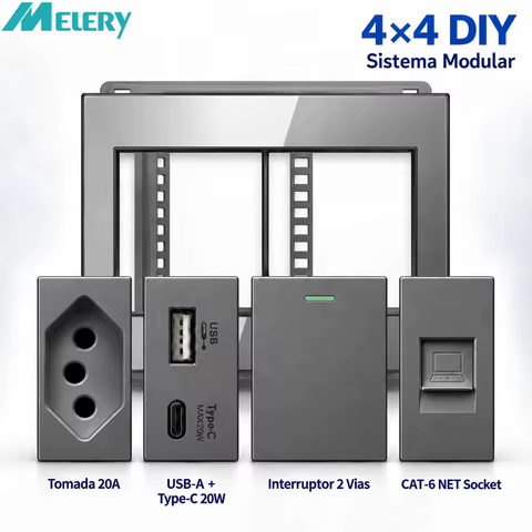 Painel Modular Melery Brasil 4x2 Tomada USB