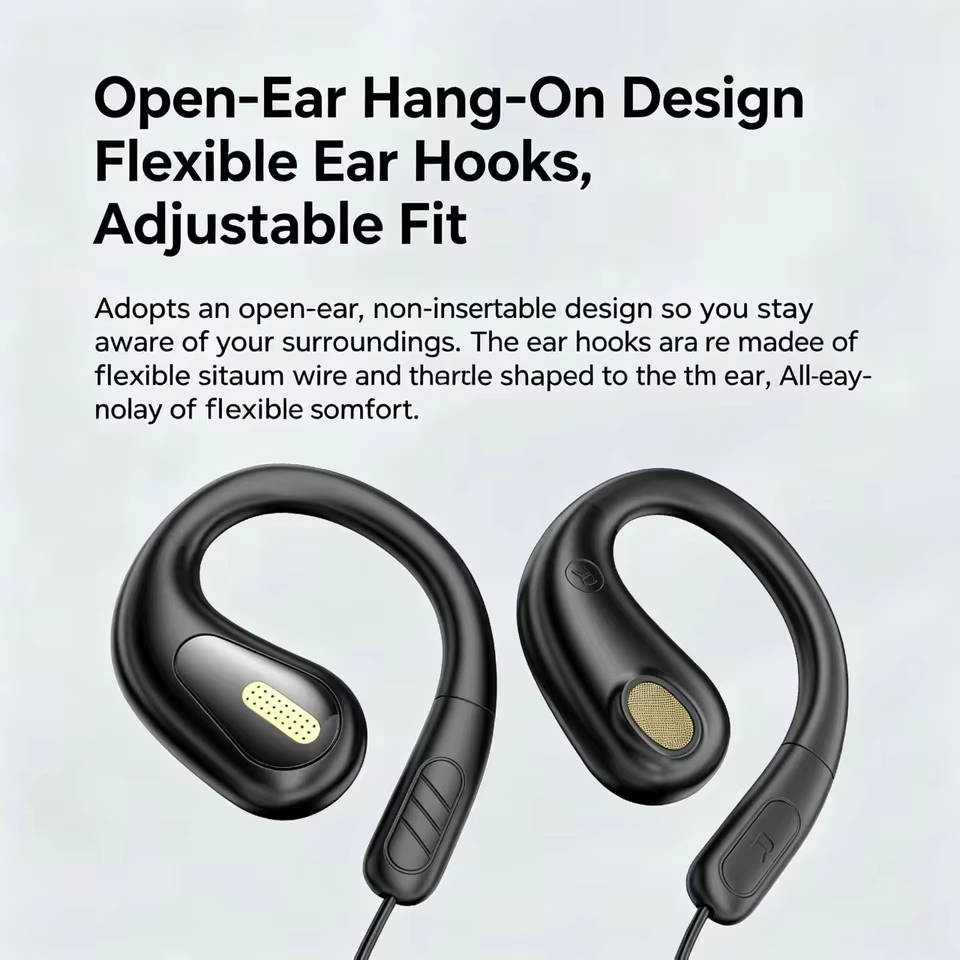Fone Open Ear com Gancho e Redução de Ruído