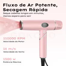 Secador de Cabelo Dobrável com Íons Negativos Thumbnail 2