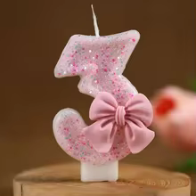 Vela de Aniversário Número Rosa Glitter Thumbnail 4