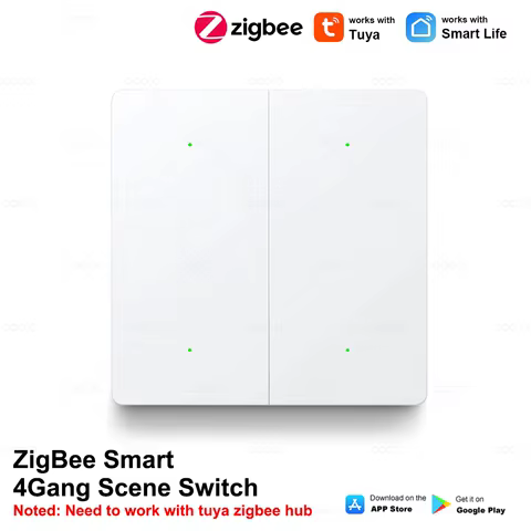 Interruptor Tuya Zigbee 4 Gangues