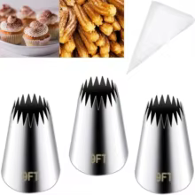 Kit 3 Bicos de Confeitar Aço Inoxidável Thumbnail 2