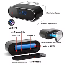 Mini Câmera Wi-Fi 4K Relógio Thumbnail 6
