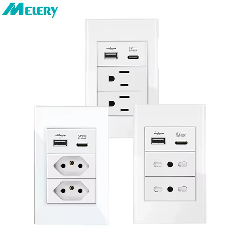 Tomada Elétrica Melery com Vidro