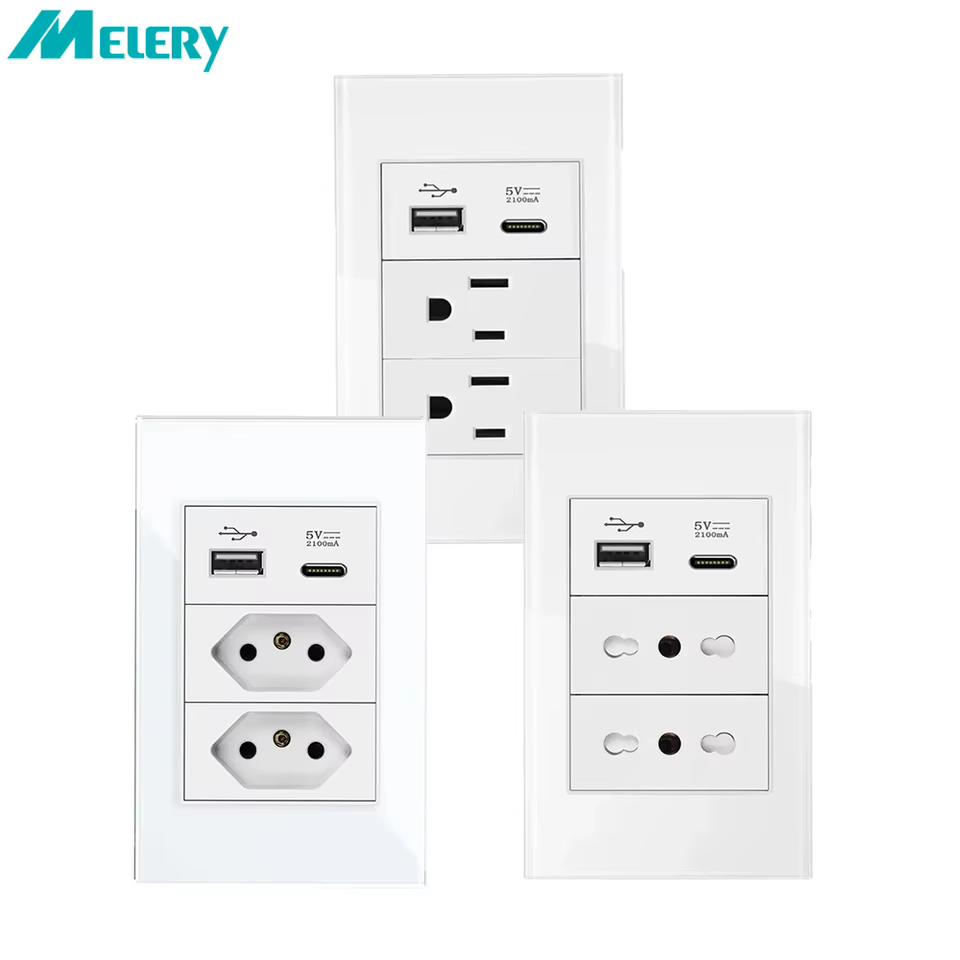 Tomada Elétrica Melery com Vidro