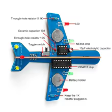 Kit de Avião Eletrônico DIY com LED Thumbnail 3