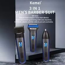 Barbeador Kemei Multifuncional 3 em 1 Thumbnail 2