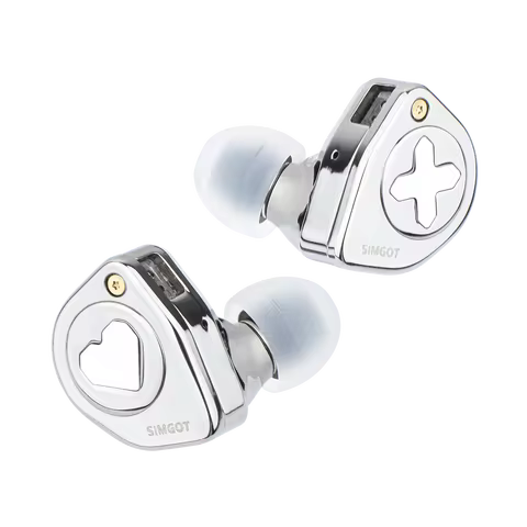 SIMGOT EW300 IEM Híbrido 3 Drivers Prateado