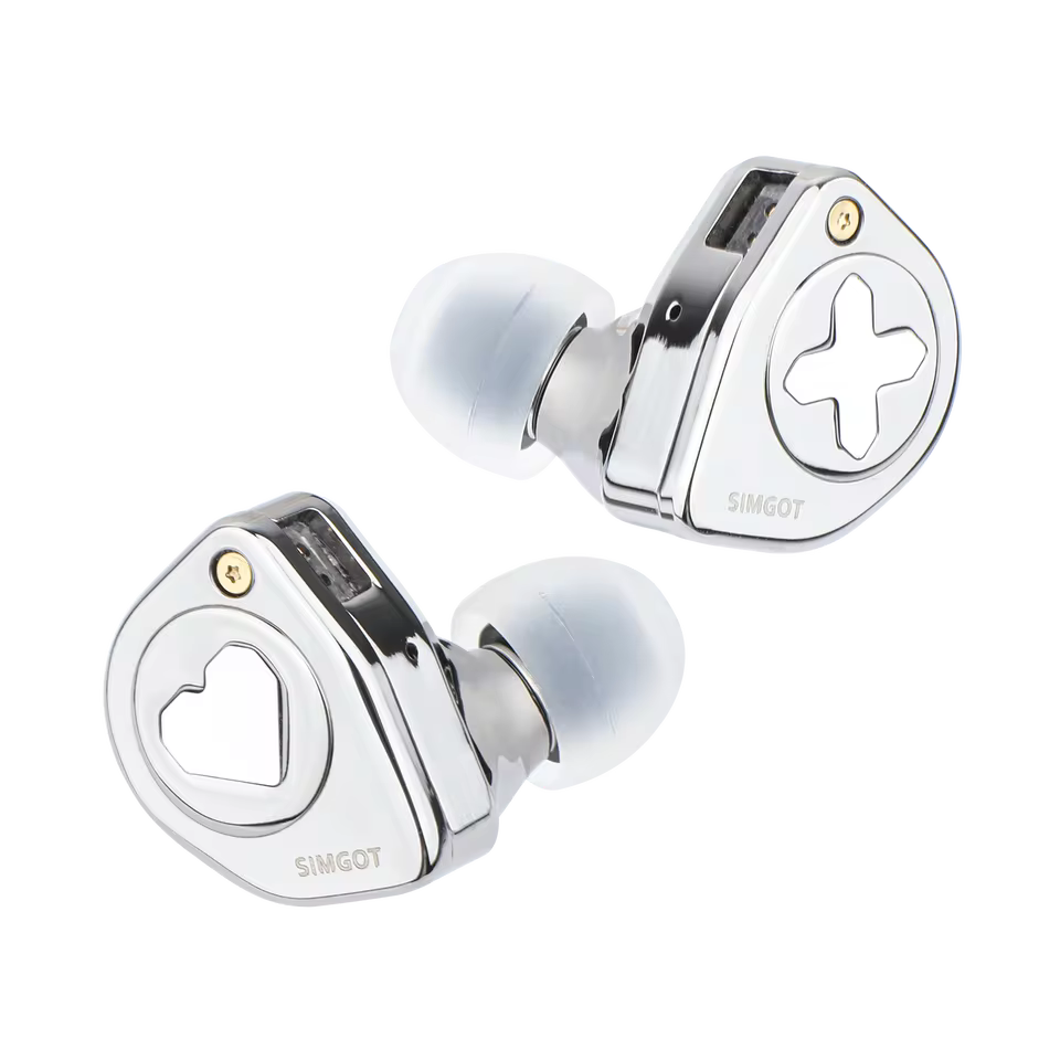 SIMGOT EW300 IEM Híbrido 3 Drivers Prateado