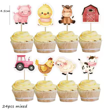 Toppers de Animais da Fazenda - Kit de Decoração Thumbnail 2