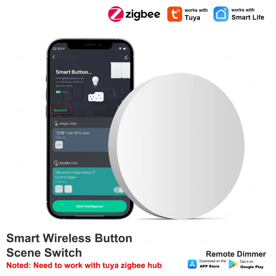 Botão Sem Fio Tuya Zigbee