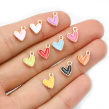 50 Pcs Charms de Coração Liga de Zinco Thumbnail 3