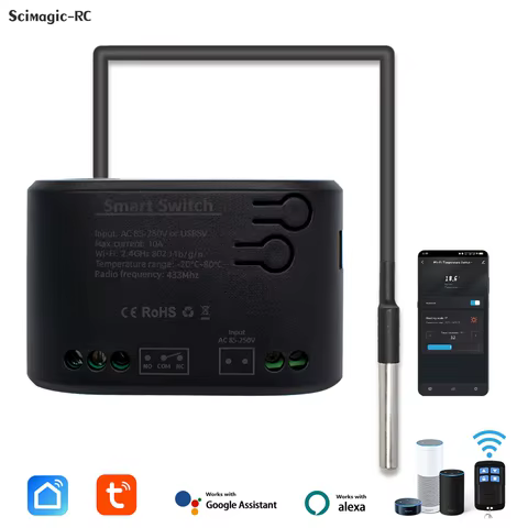 Interruptor Inteligente Wi-Fi com Sensor de Temperatura