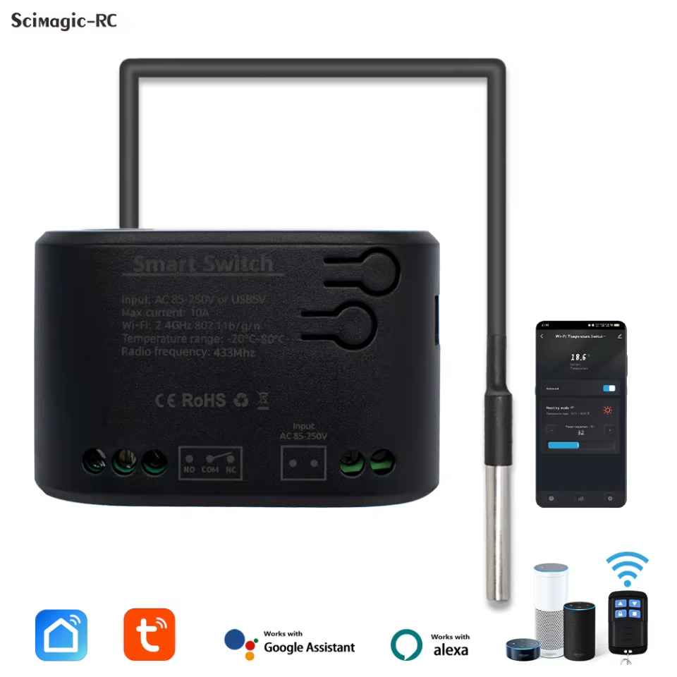 Interruptor Inteligente Wi-Fi com Sensor de Temperatura