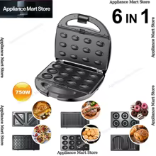 Máquina de Waffles 6 em 1 SK-908 Thumbnail 2