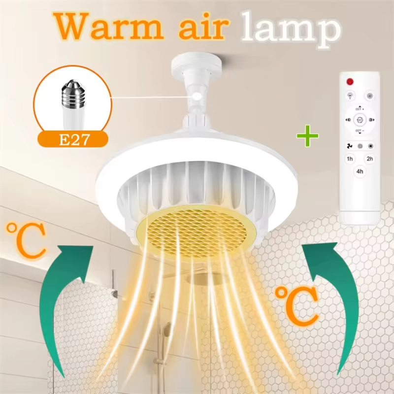 Luminária Ventilador e Aquecedor 600W