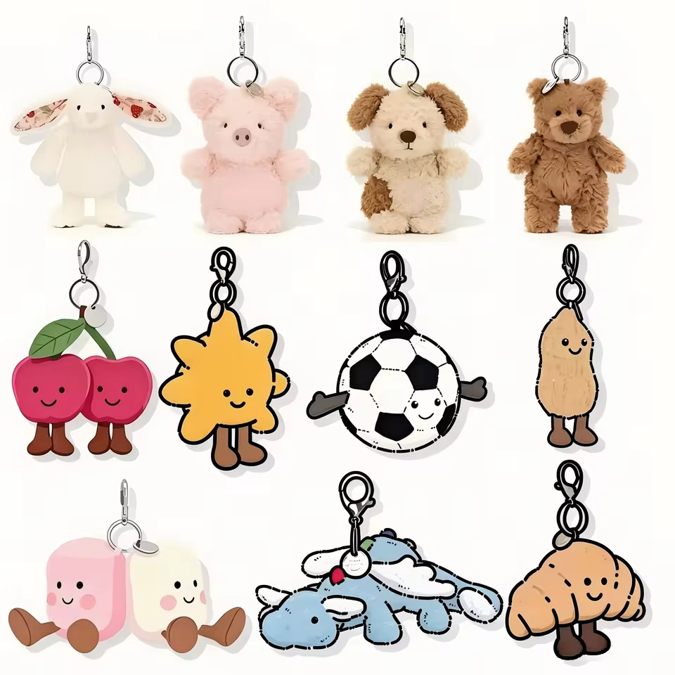 Chaveiro de Pelúcia Fofa Algodão Doce