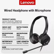 Fone de Ouvido Lenovo com Microfone HD Thumbnail 1
