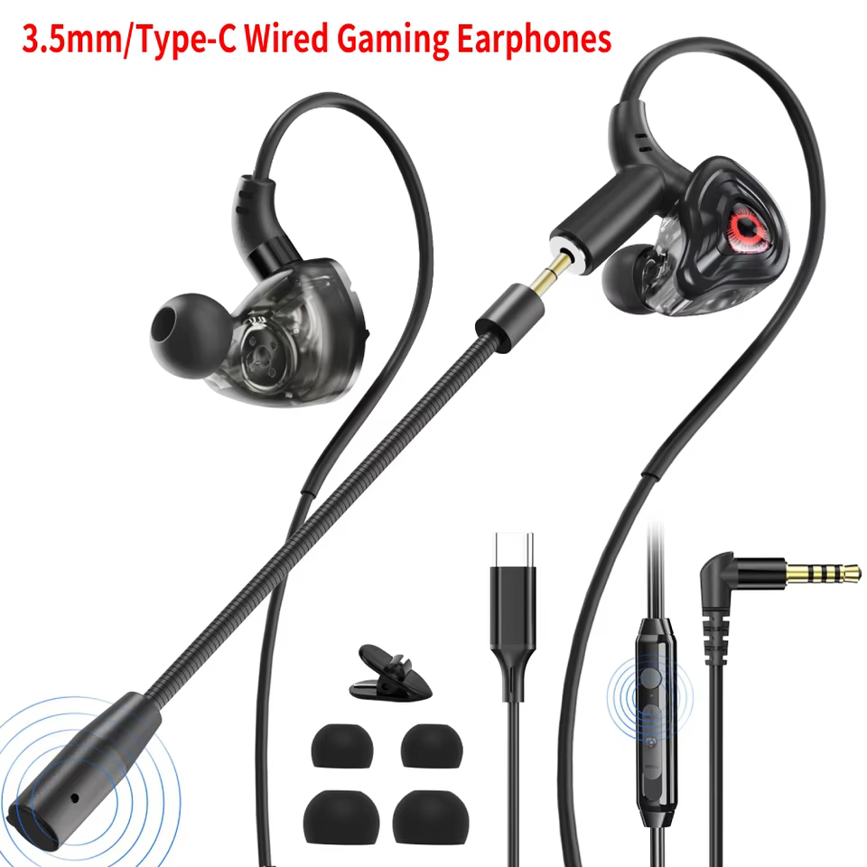 Fone Gamer Intra-auricular HiFi Bass com Microfone Removível