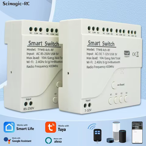 Interruptor WiFi Inteligente Tuya 4 Canais