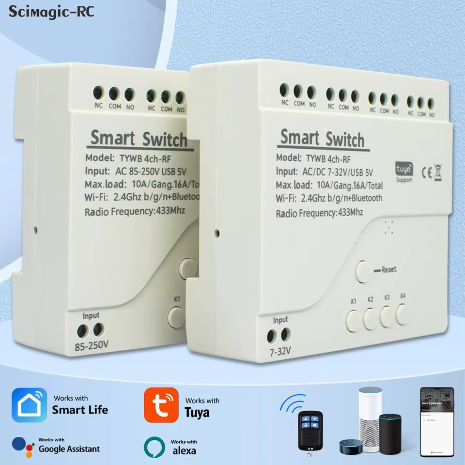 Interruptor WiFi Inteligente Tuya 4 Canais