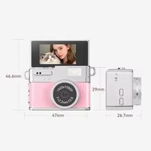 Mini Câmera Retro CCD Chaveiro Tela Flip Thumbnail 5