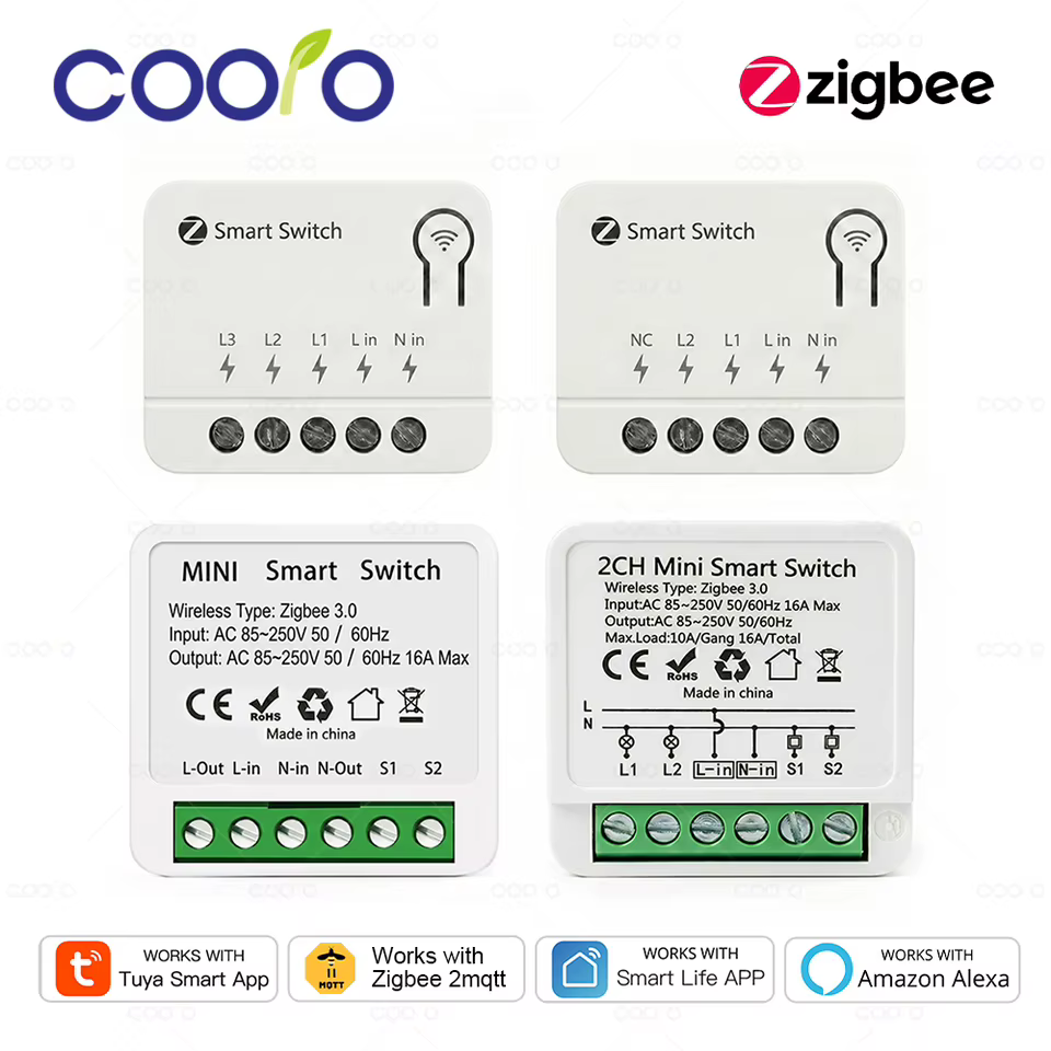 Interruptor Inteligente Zigbee Mini 1/2/3 Gang