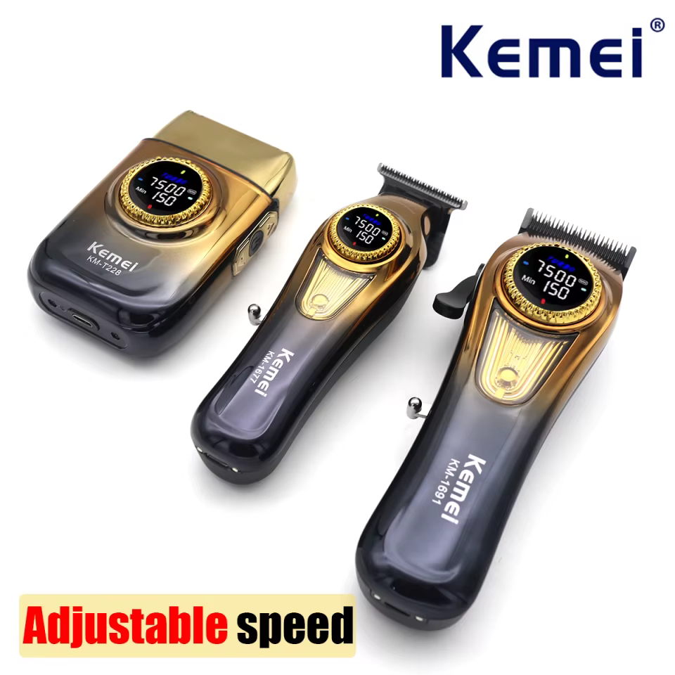 Kit Kemei Profissional 3 Máquinas