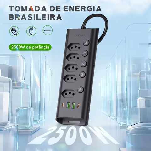 Extensor de Tomada 5 Saídas USB Type-C