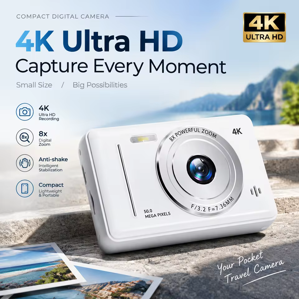Câmera Retro 4K 50MP