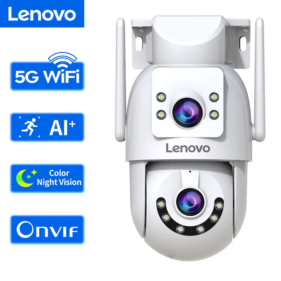 Câmera de Segurança Lenovo 4K WiFi Lente Dupla
