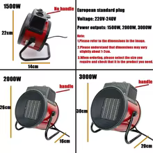Aquecedor Portátil 3000W com Termostato Thumbnail 4
