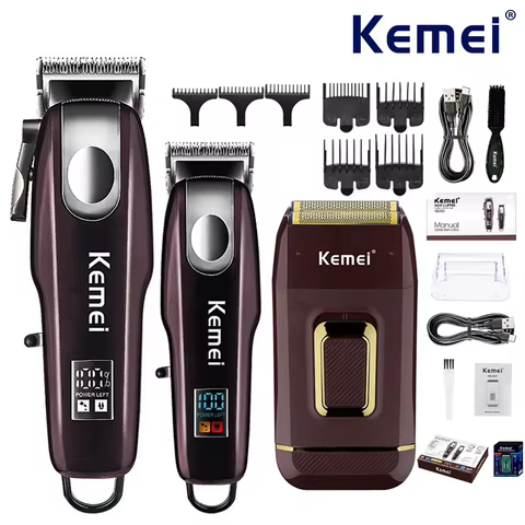Kit Cortador de Cabelo Kemei Profissional