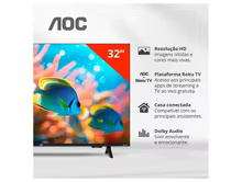 Smart TV 32" AOC Roku TV Thumbnail 4