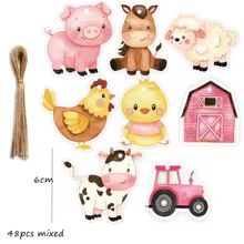 Toppers de Animais da Fazenda - Kit de Decoração Thumbnail 4