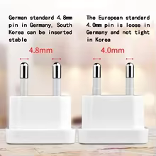 Adaptador Tomada 4.8mm EUA para Europa Thumbnail 5