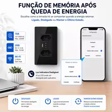 Tomada Inteligente Zigbee com USB e Vidro Thumbnail 5
