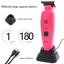 Máquina de Barbeiro Profissional com Bateria Thumbnail 5